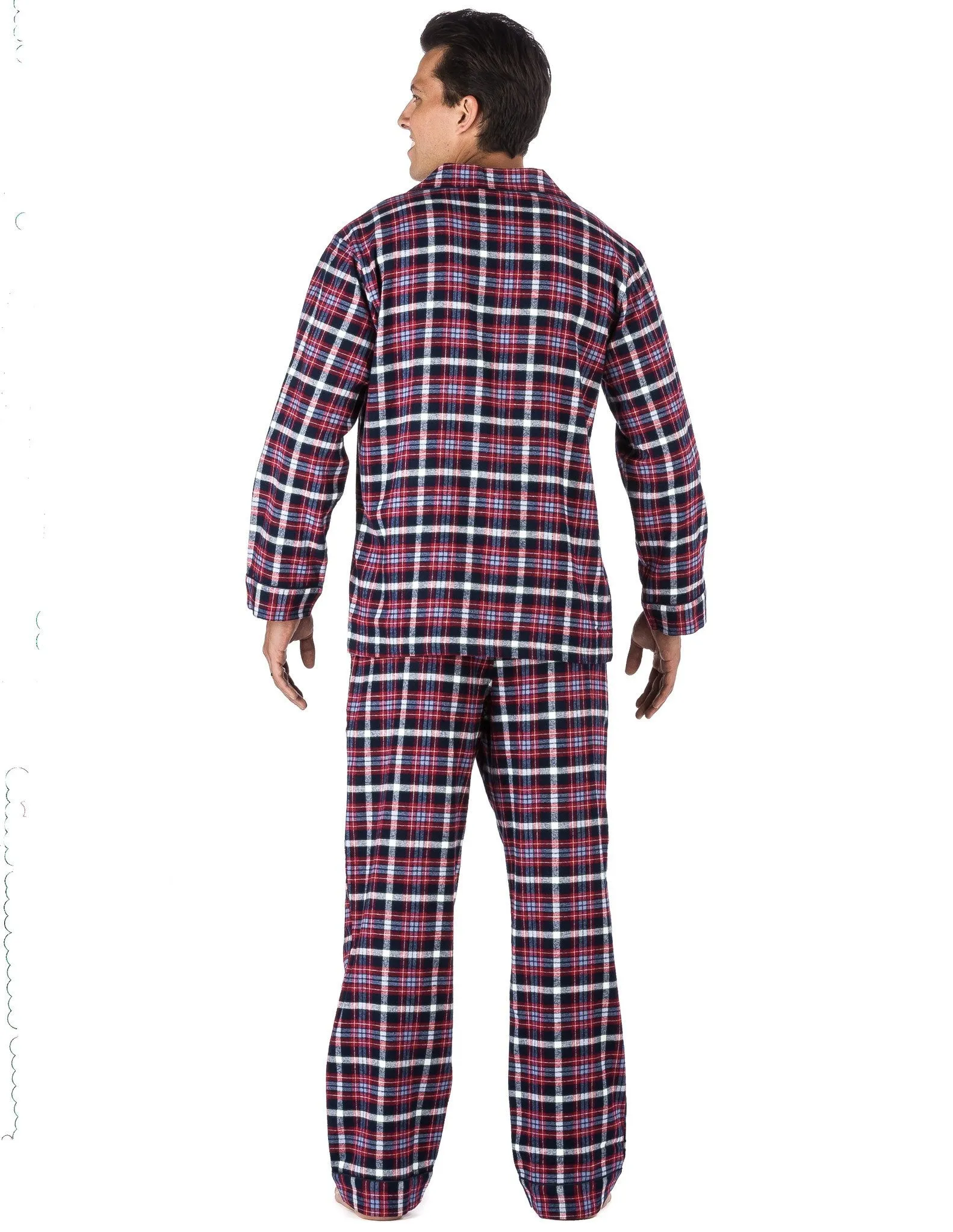 Men's Premium 100% Cotton Flannel Pajama Sleepwear Set (Relaxed Fit)