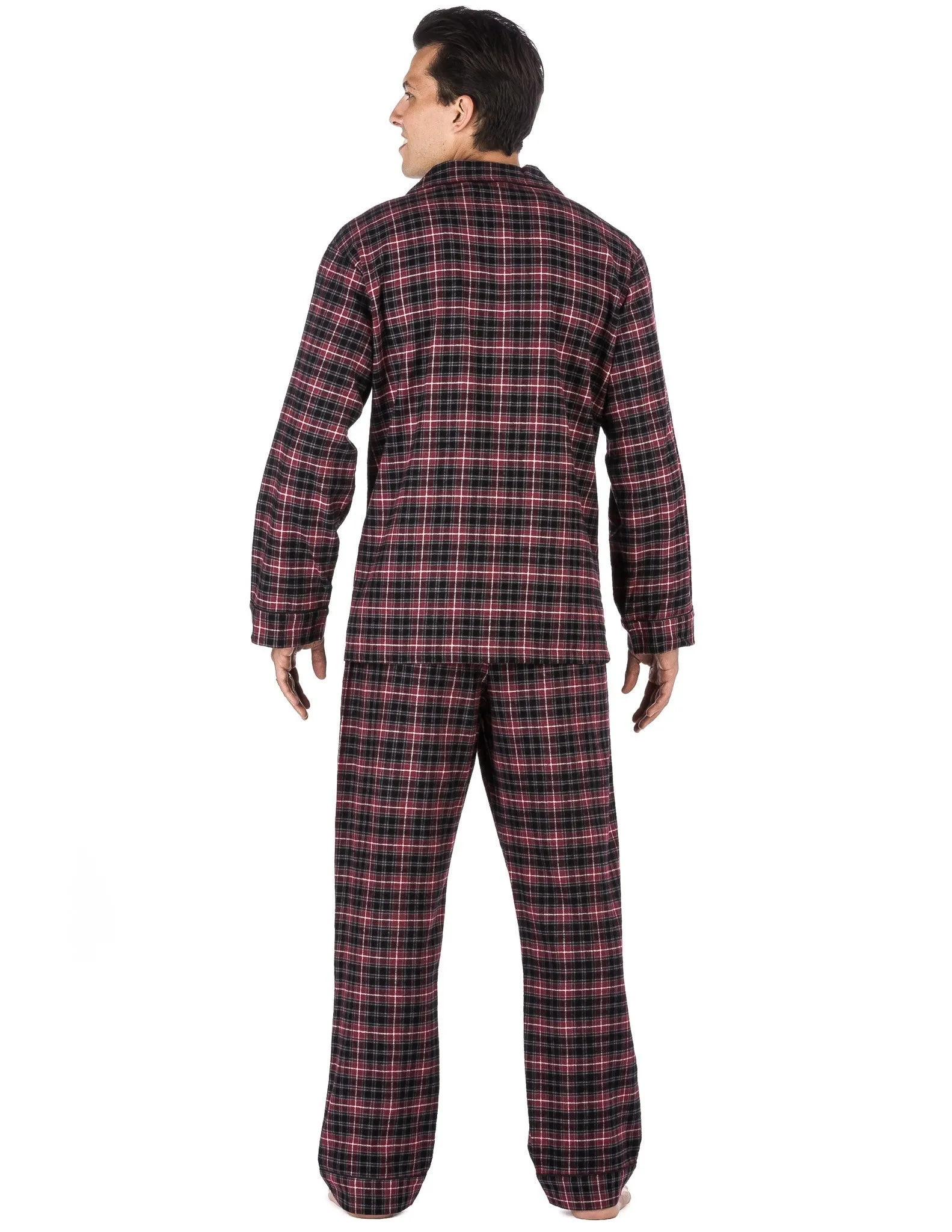 Men's Premium 100% Cotton Flannel Pajama Sleepwear Set (Relaxed Fit)