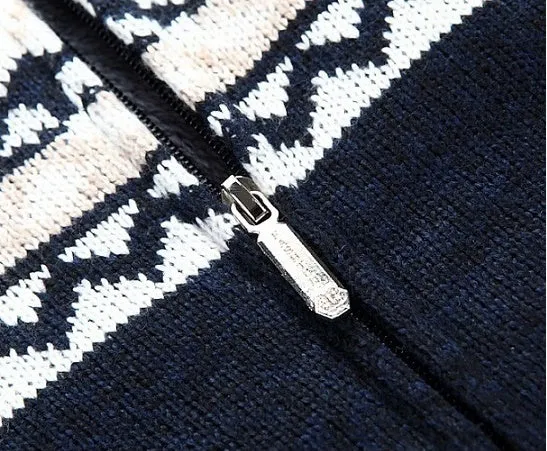 Men's Winter Warm Fleece Knitted Sweater | Men's Hooded Cardigan