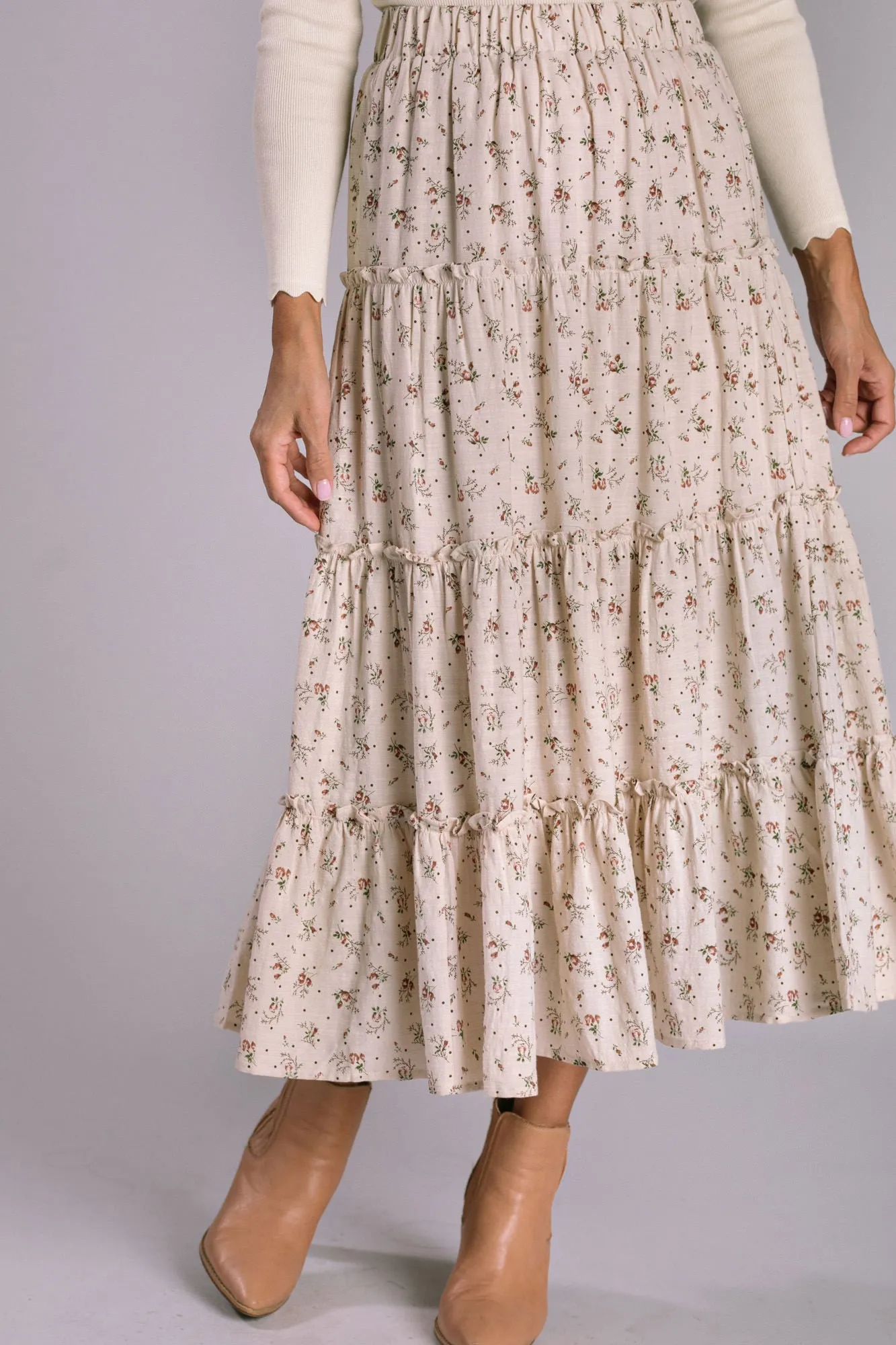 Meryl Floral Tiered Skirt