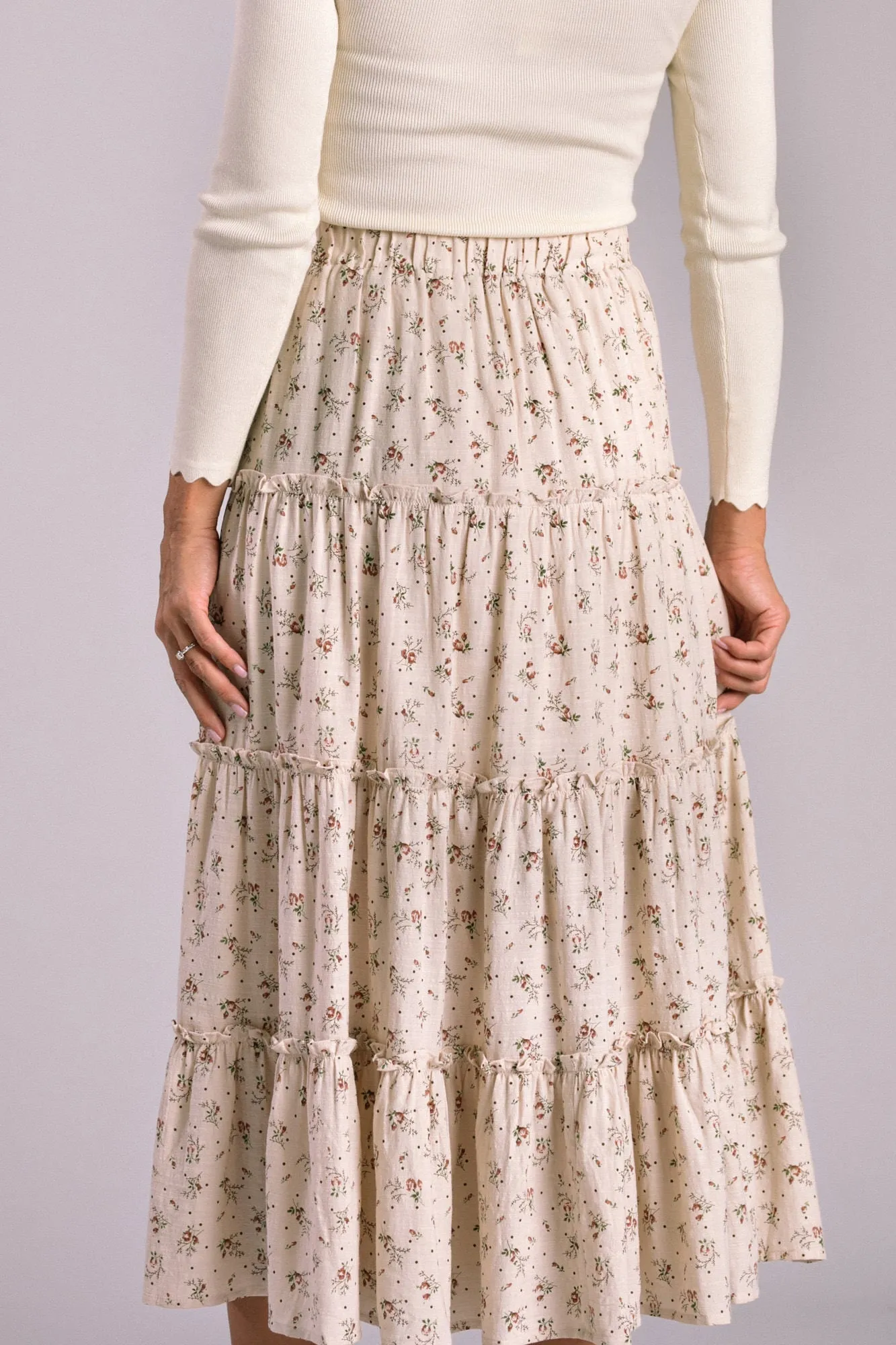 Meryl Floral Tiered Skirt