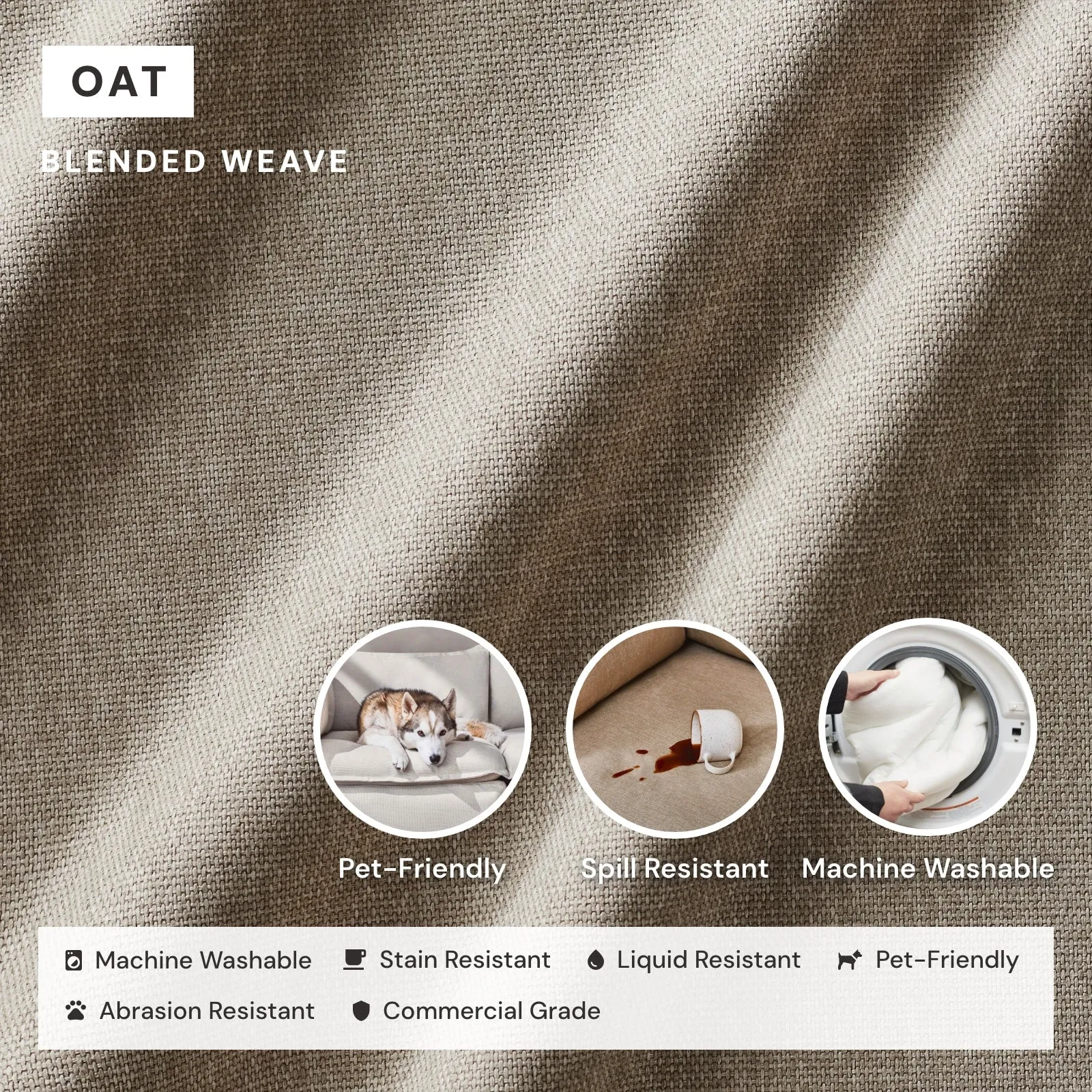 Modular Performance 2-Seater in Oat | Relaxed Blend