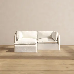 Modular Performance 2-Seater Sectional in Mousse | Relaxed Blend