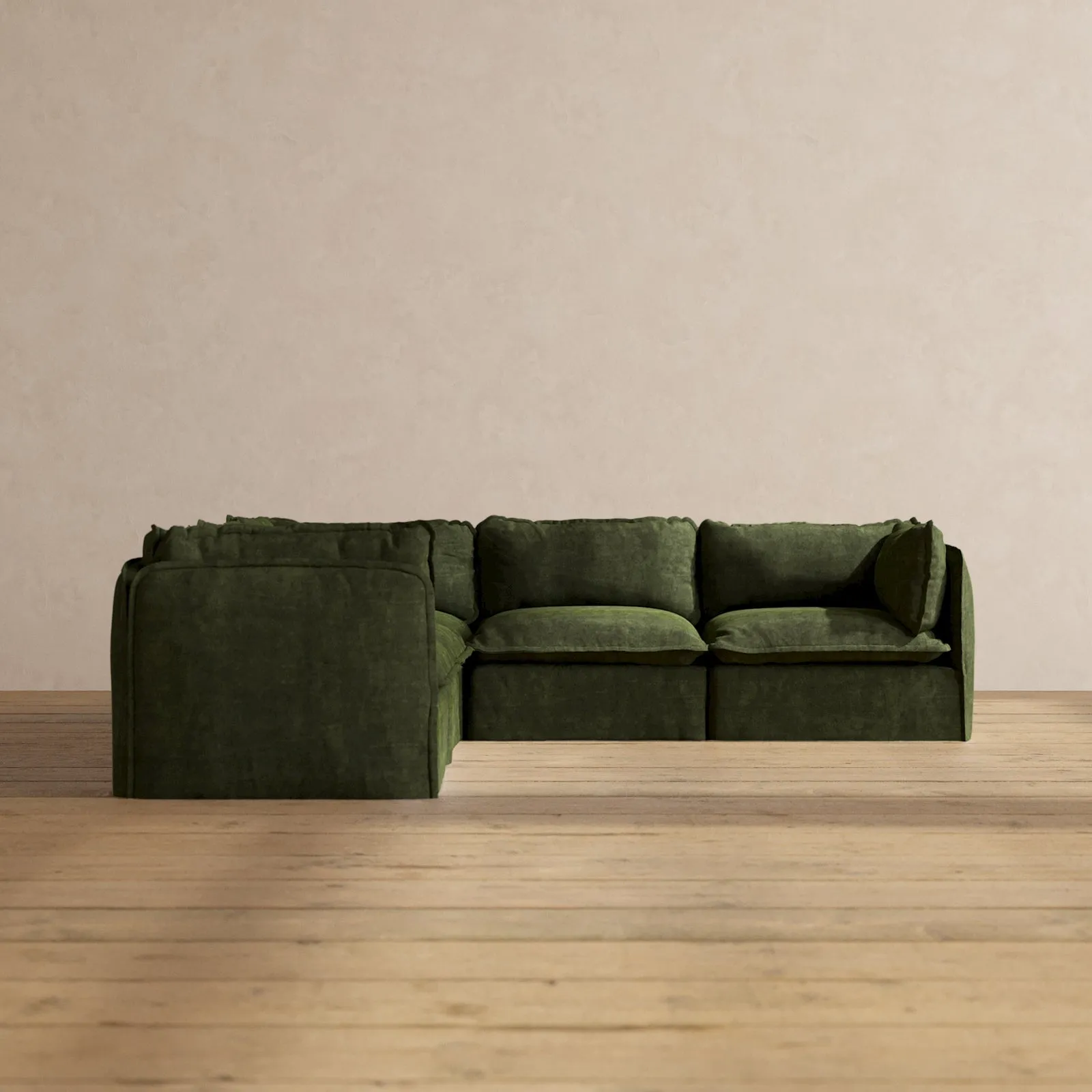 Modular Performance 5-Seater Corner Sectional in Olive | Relaxed Blend