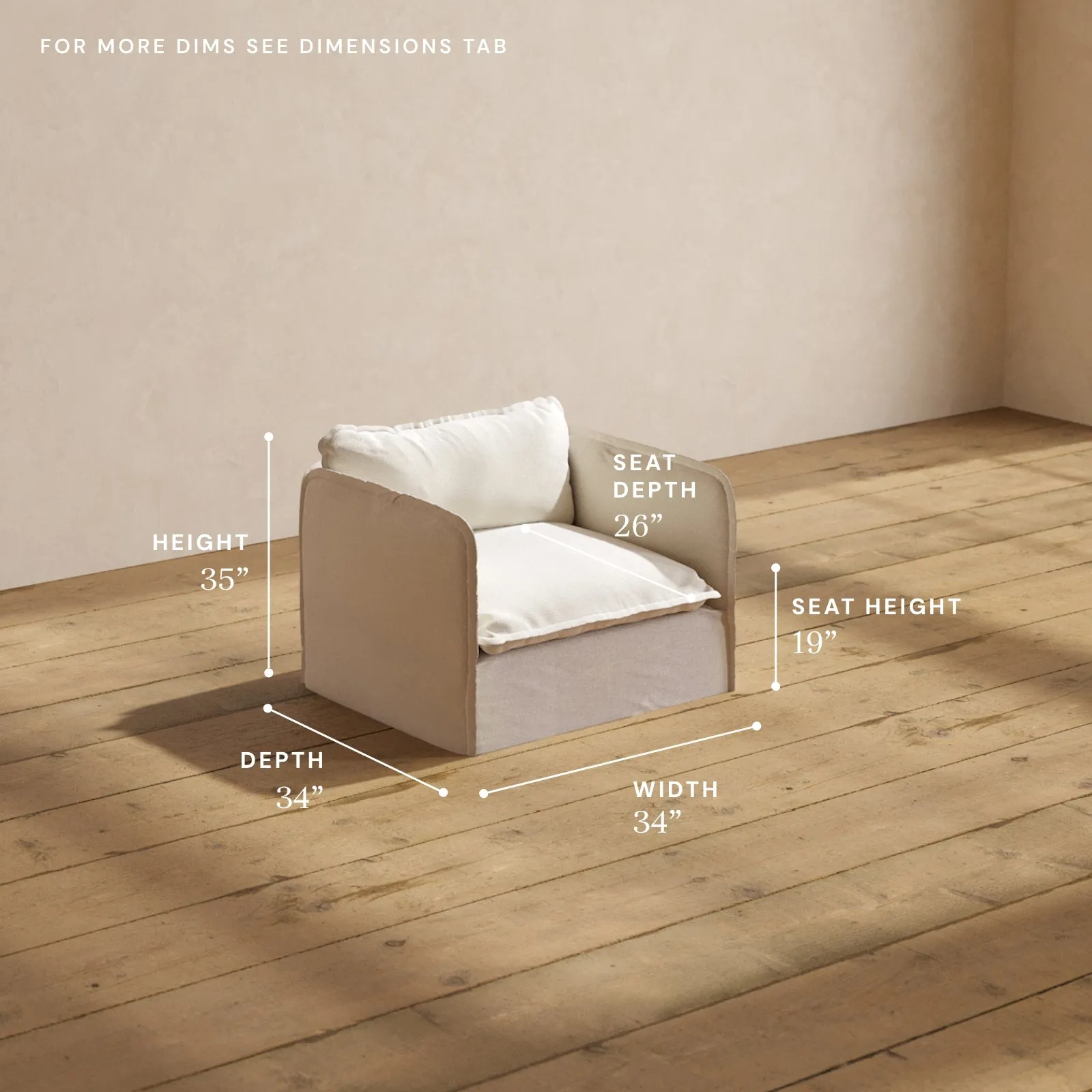 Modular Performance Armchair in Flour | Relaxed Blend