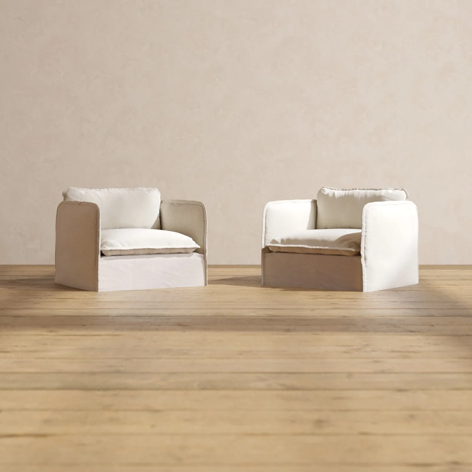 Modular Performance Armchair Set in Flour | Relaxed Blend