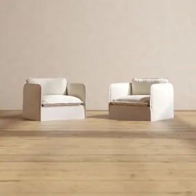 Modular Performance Armchair Set in Flour | Relaxed Blend