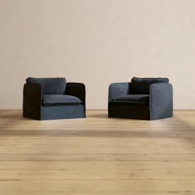 Modular Performance Armchair Set in Indigo | Relaxed Blend