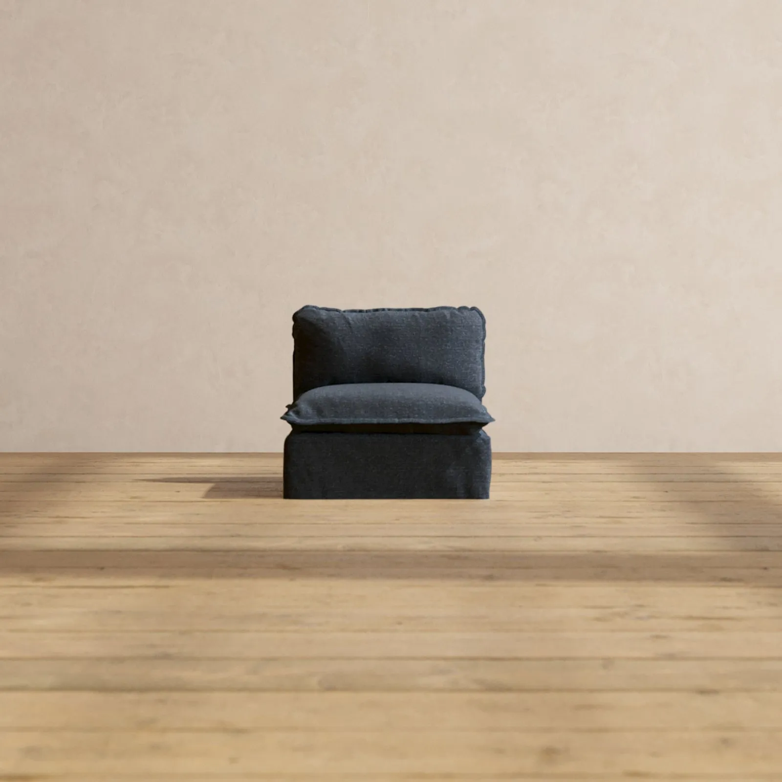 Modular Performance Armless Chair in Indigo | Relaxed Blend