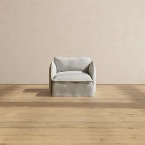 Modular Performance Chaise Armchair in Cloud | Relaxed Blend