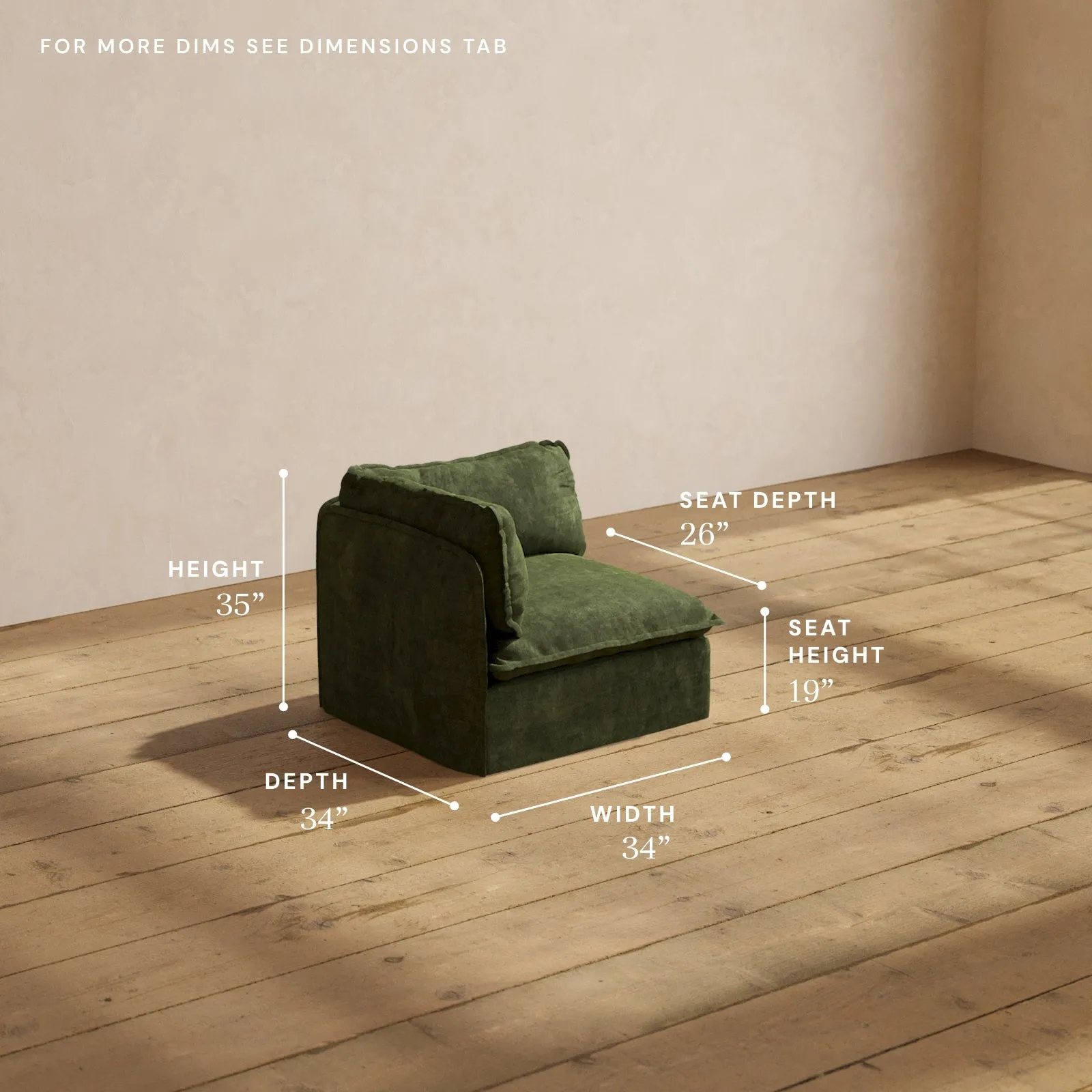 Modular Performance Corner Chair in Olive | Relaxed Blend