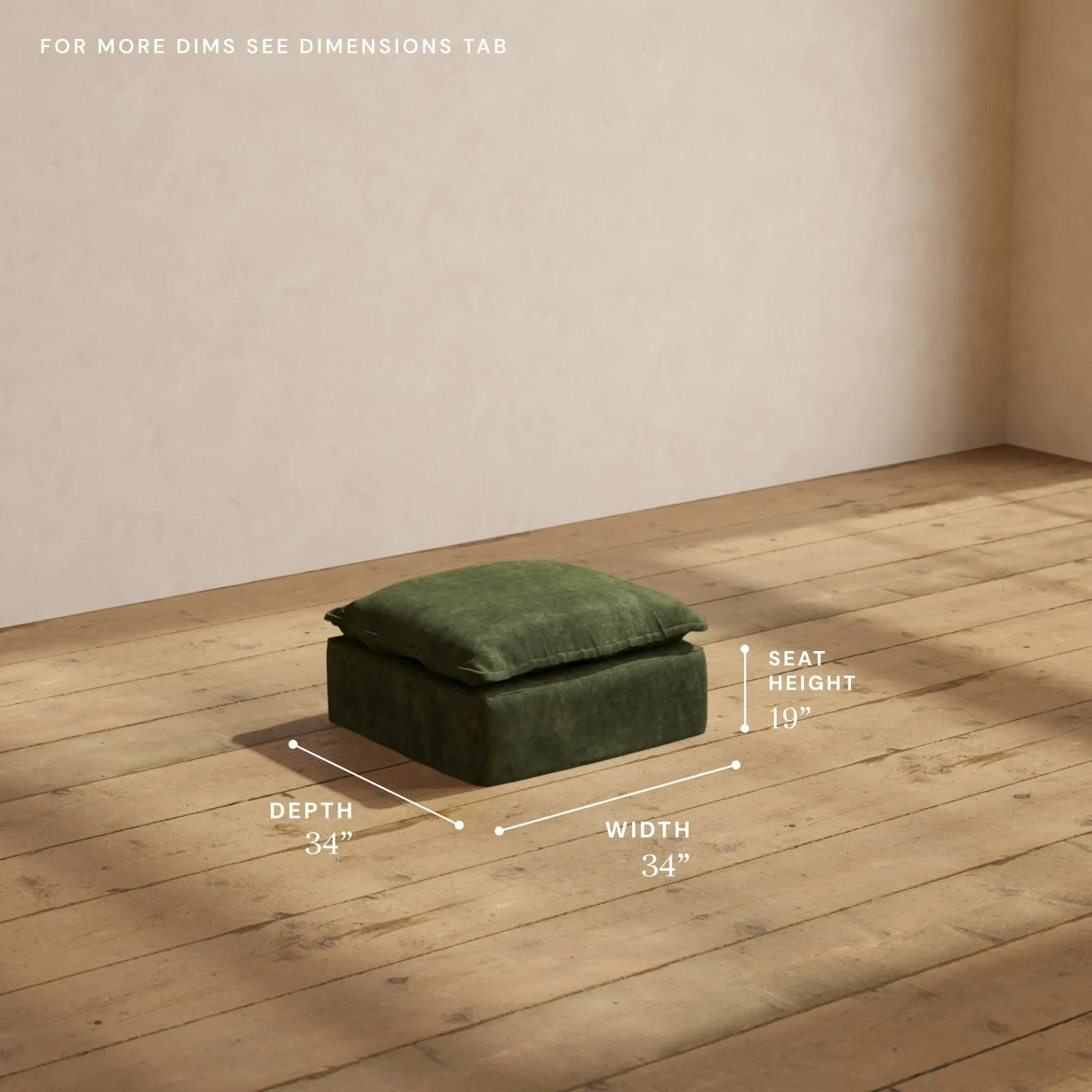 Modular Performance Ottoman in Olive | Relaxed Blend