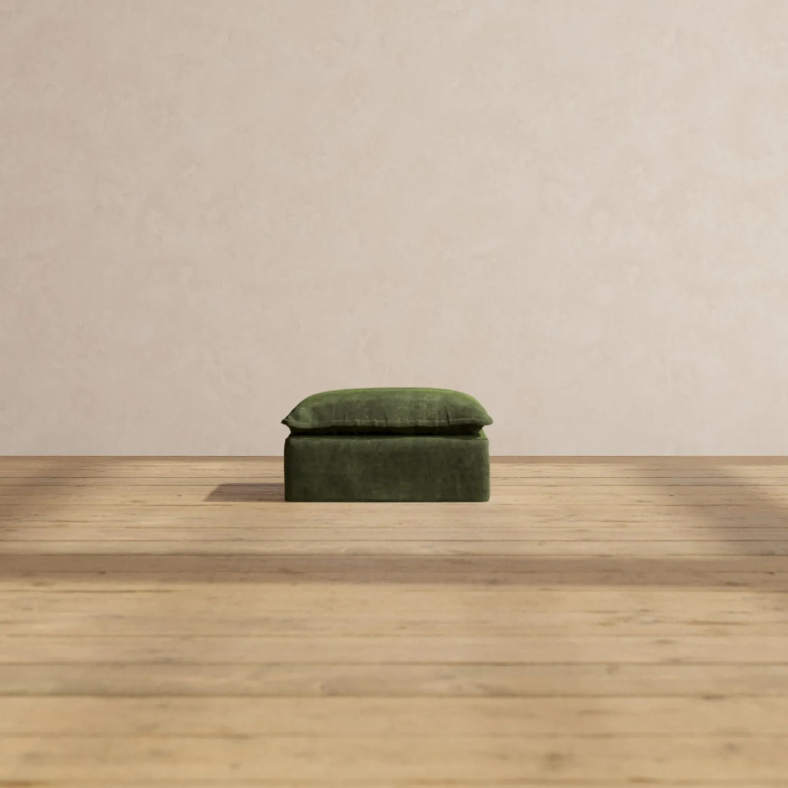 Modular Performance Ottoman in Olive | Relaxed Blend