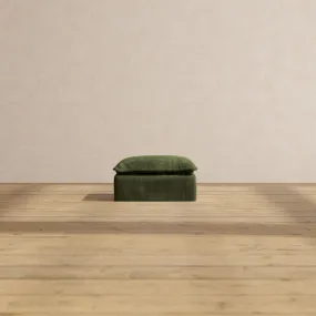 Modular Performance Ottoman in Olive | Relaxed Blend