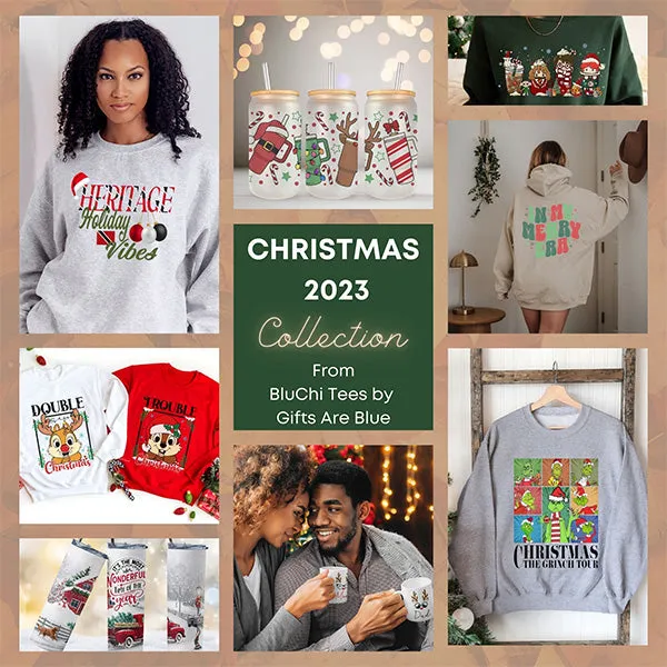 Off The Shoulder Christmas Sweatshirts - Sizes S - 5XL - Raw Edge Necklines - Several Designs