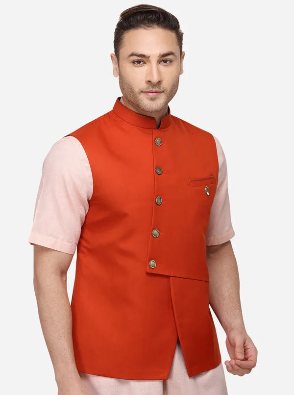 Orange Bandhgala Jacket | JB Studio