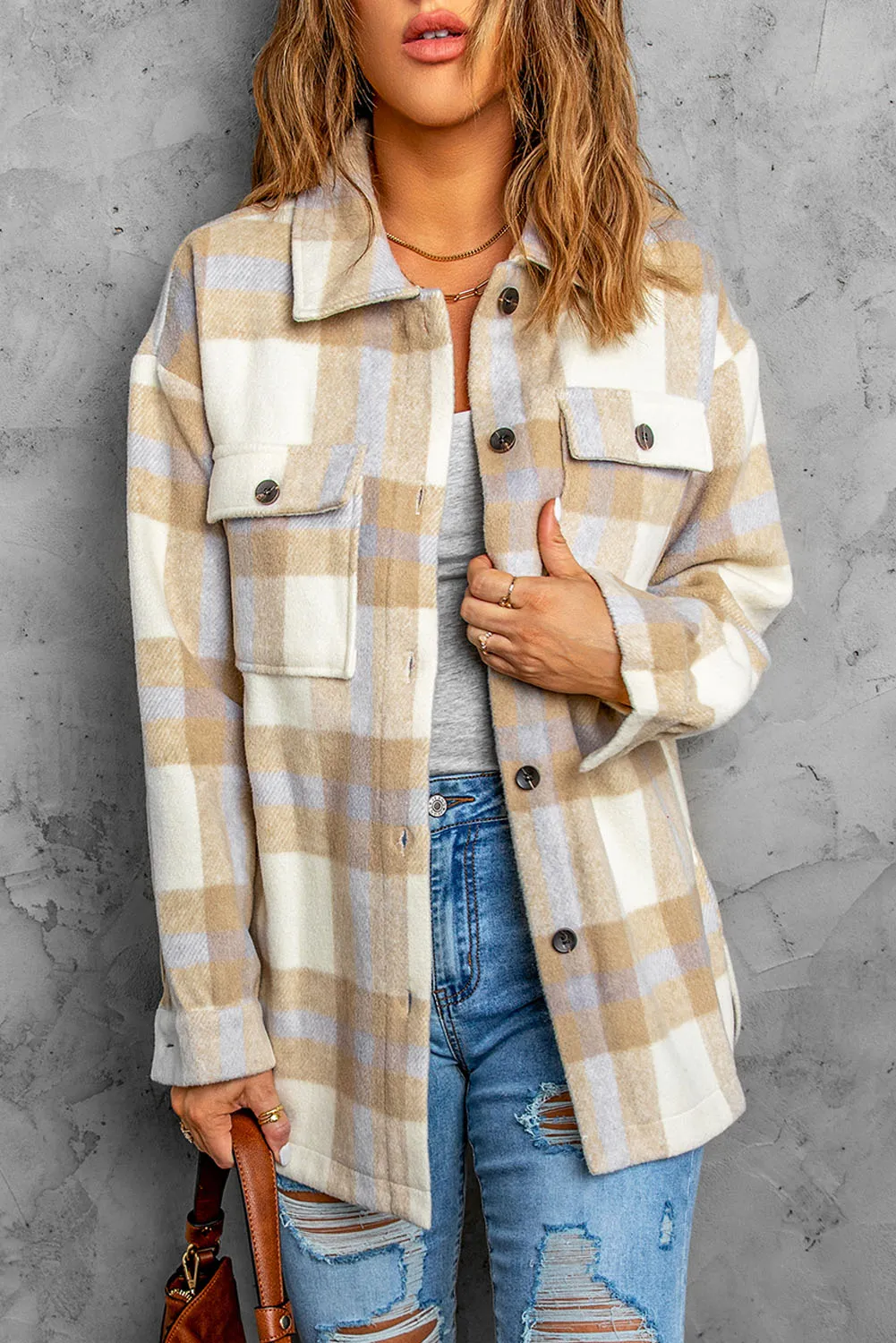 Plaid Print Women Shacket