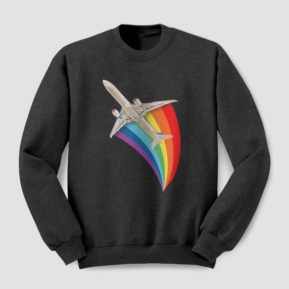 Plane Flying Rainbow - Sweatshirt