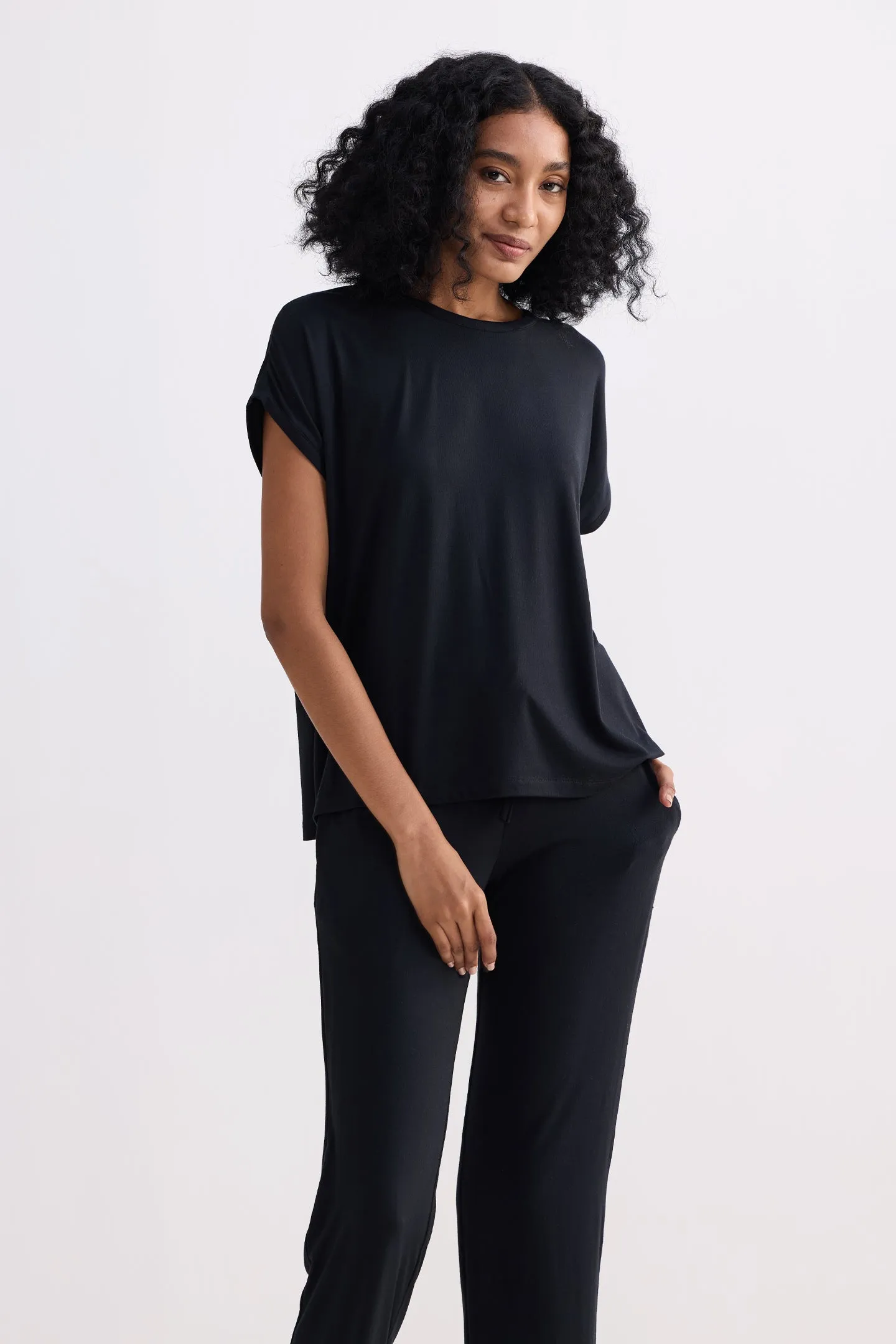 Relaxed Tee Set in Black