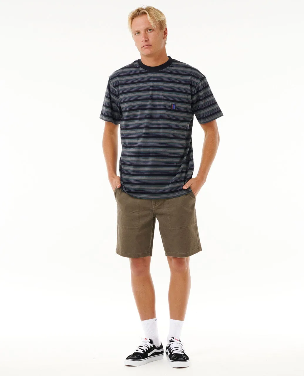 Rip Curl Search Stripe Tee-Black