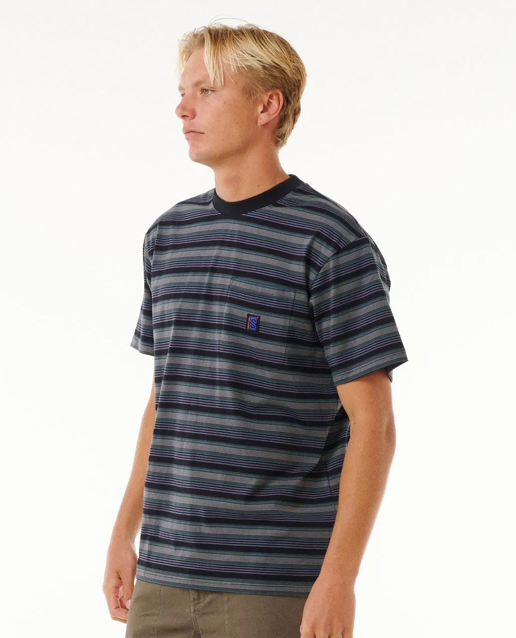 Rip Curl Search Stripe Tee-Black