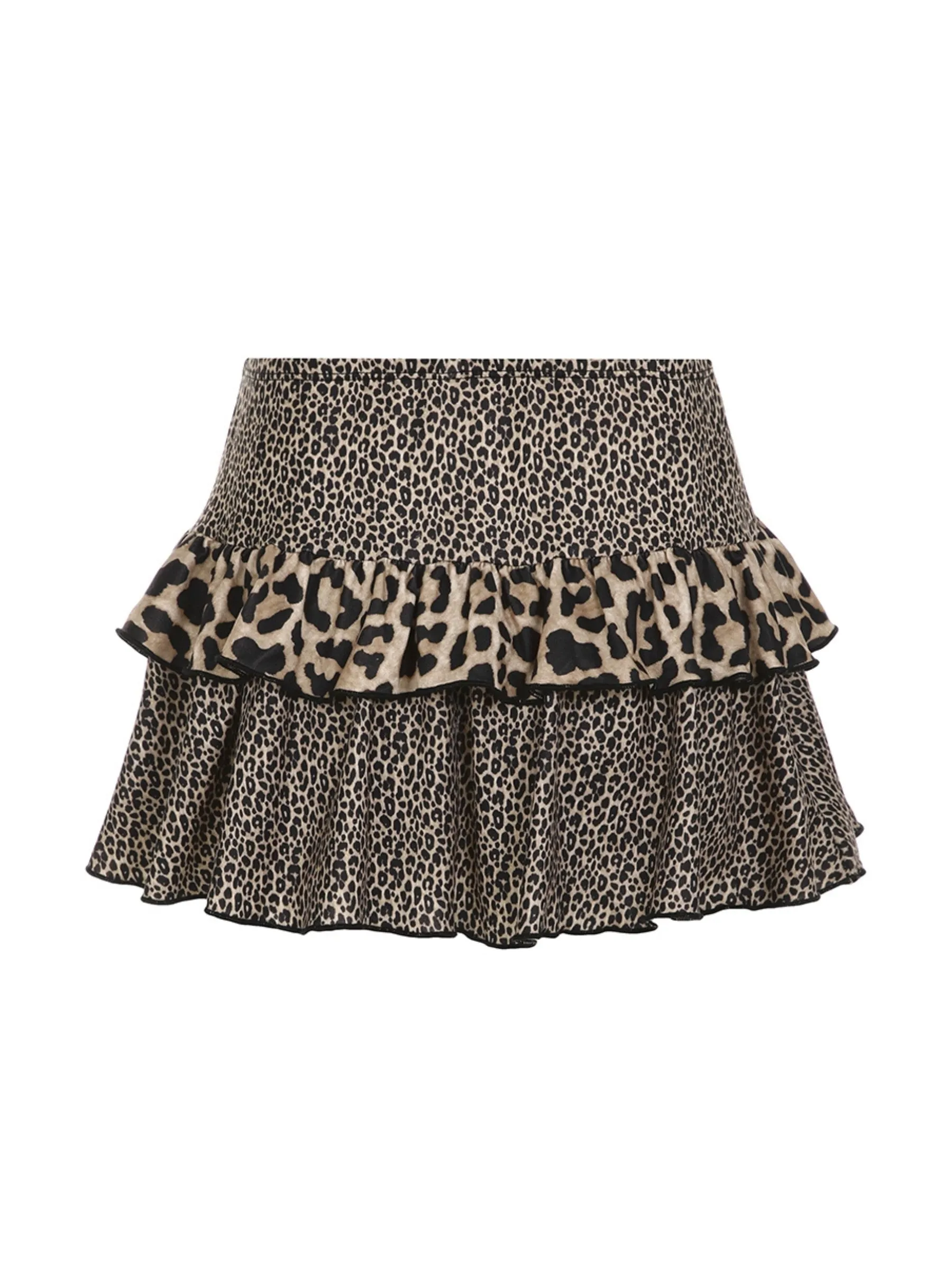 Roxanna Leopard Print Bow A-Line Skirt