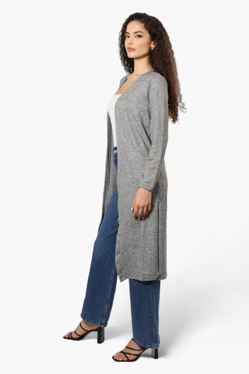 Runaway Bay Long Sleeve Side Slit Duster Cardigan - Grey