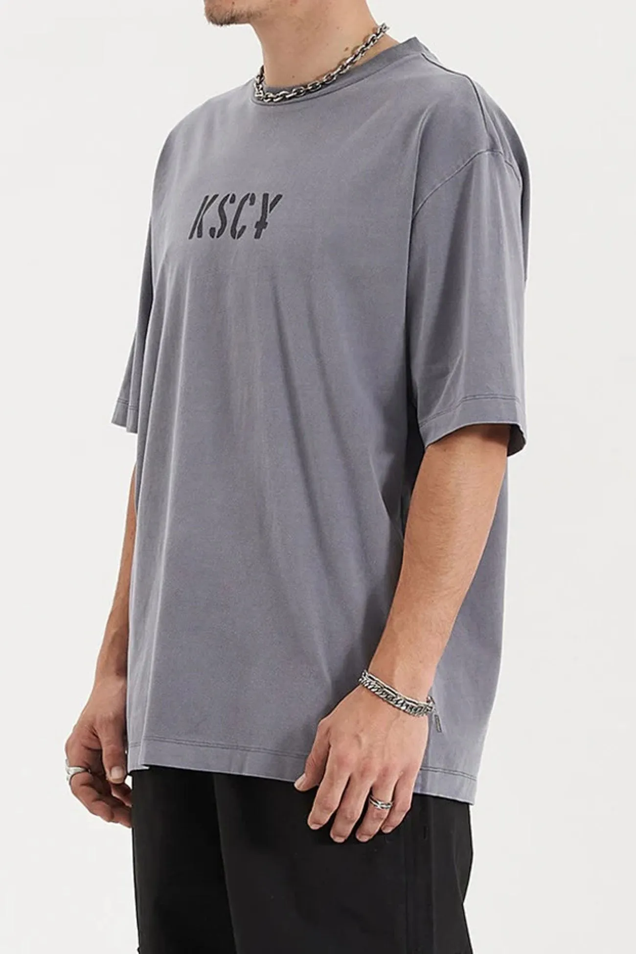 Schism Heavy Oversized Tee Pigment Steel