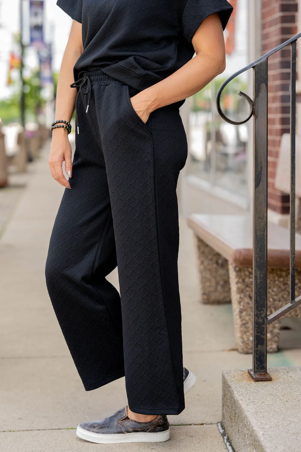 Subtle Argyle Relaxed Bottom Pants