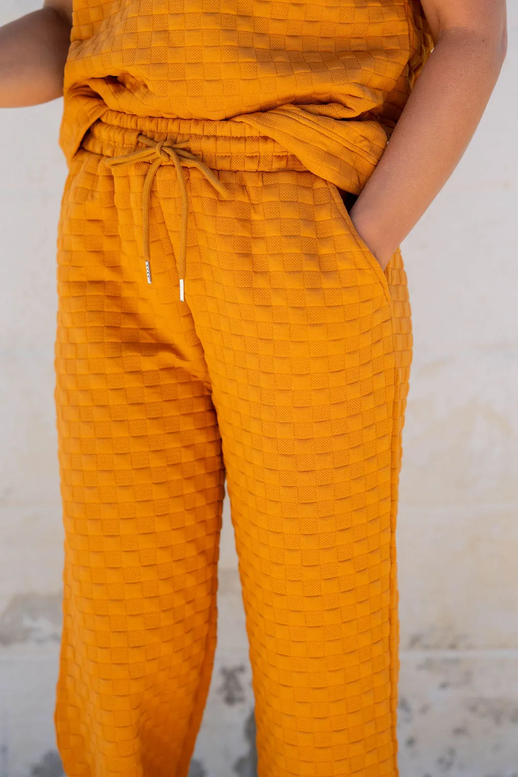 Subtle Checkered Relaxed Bottom Pants