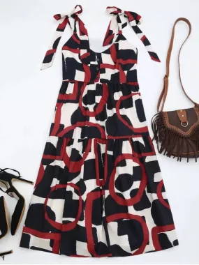 TastyHottie - Trendy Tie Shoulder Printed Sleeveless Sundress