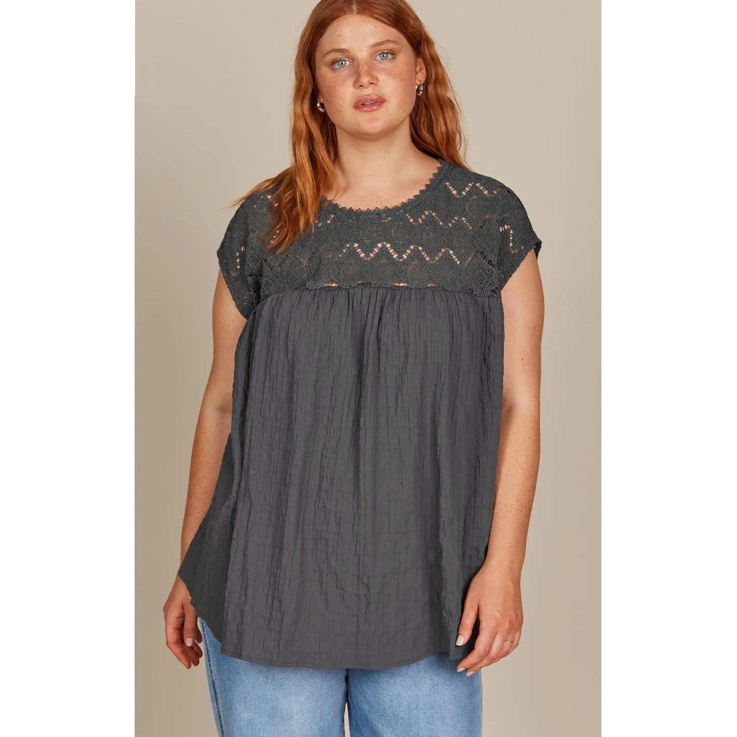 Top Fleur Relaxed ONE SIZE - Graphite