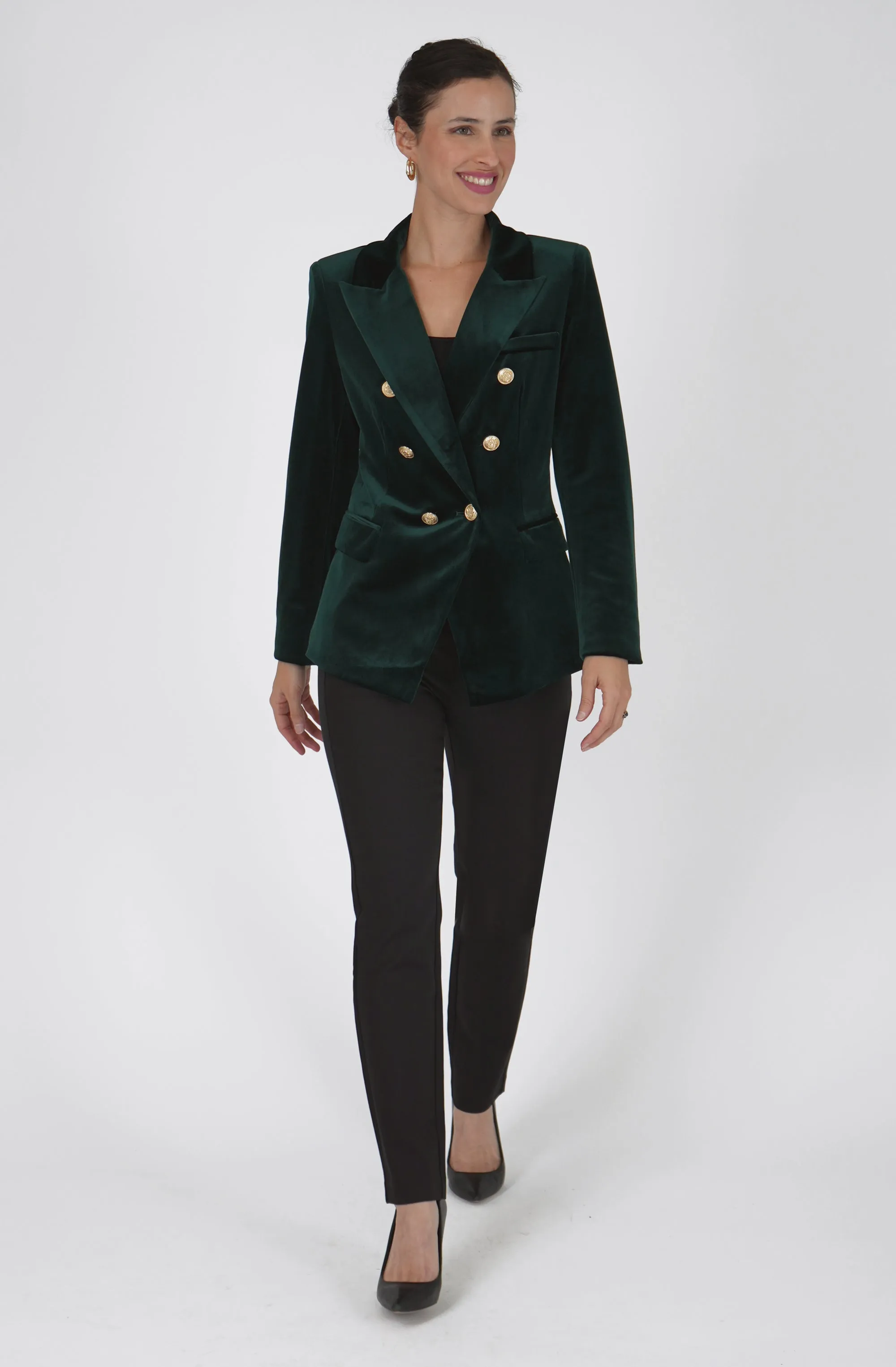 Velvet Jacket with Gold Buttons