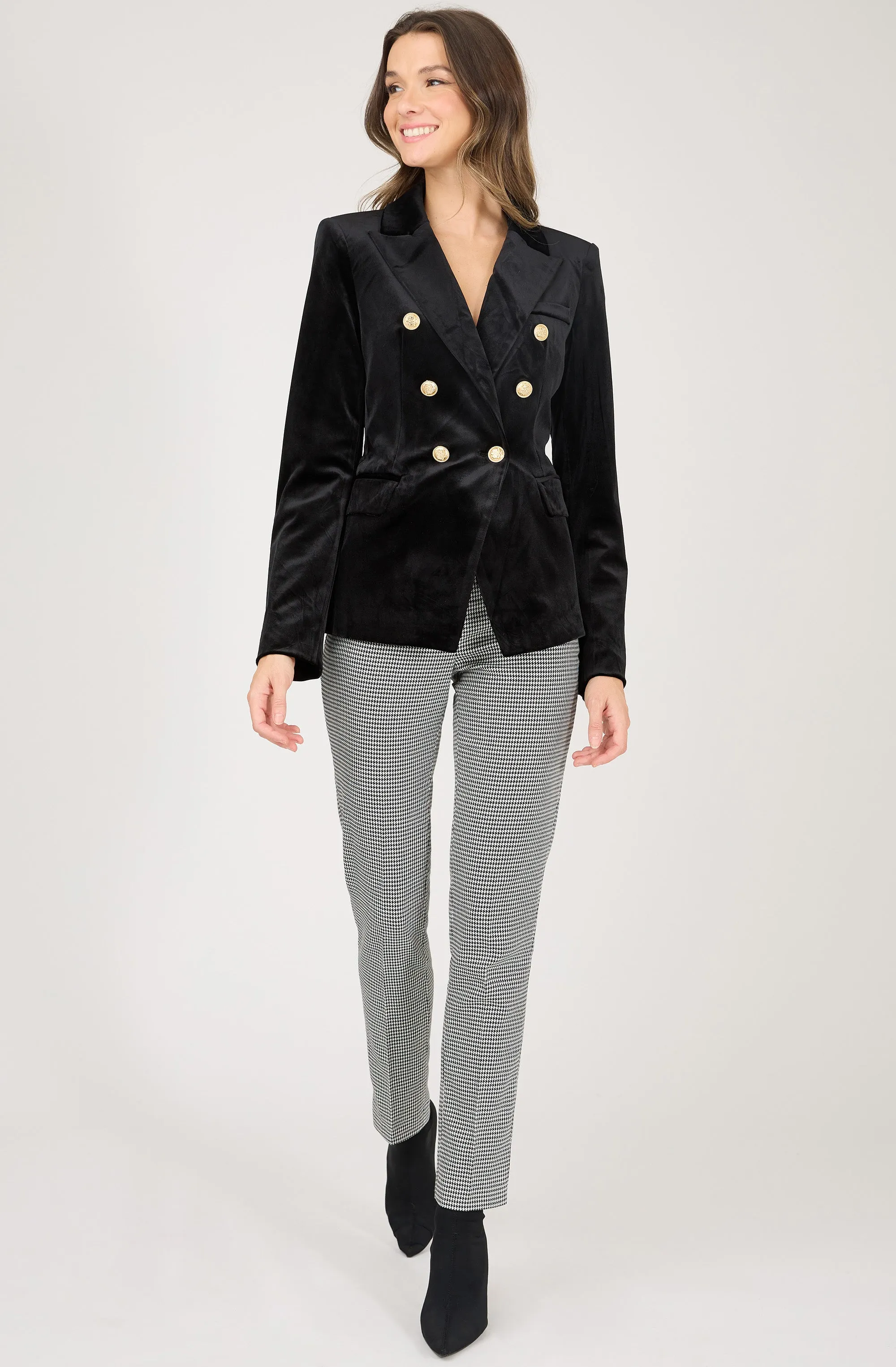 Velvet Jacket with Gold Buttons