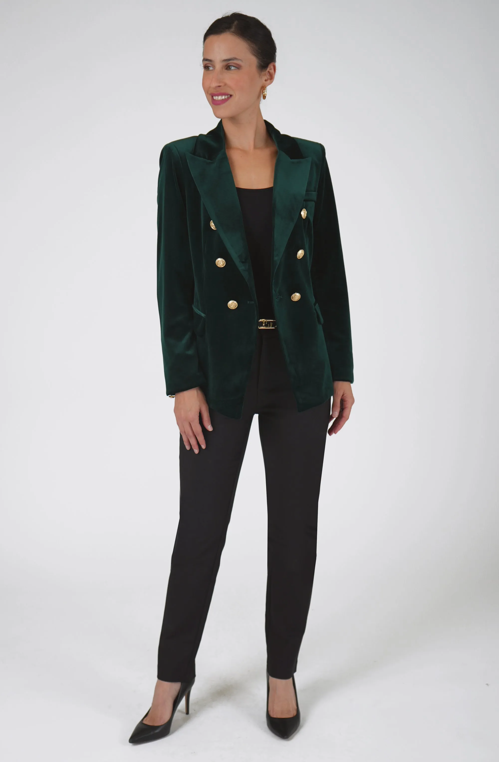 Velvet Jacket with Gold Buttons