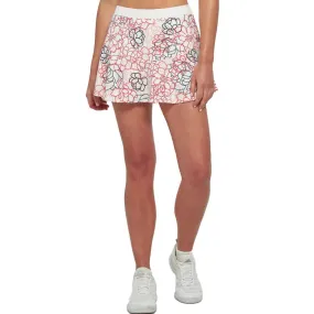 Women's Dash 13 Inch Tennis Skort Floral Dots and White